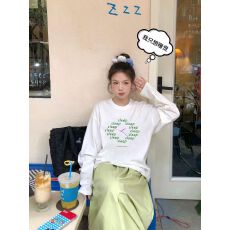 批发260克纯棉 春秋新款<b class='q'>长袖</b>圆领<b class='q'>T</b><b class='q'>恤</b> 印花 宽松休闲慵懒风 纯棉上衣