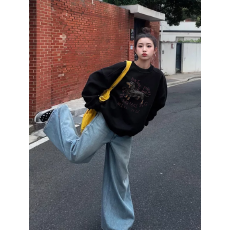 仿棉华棉 全消光不起球复合牛奶丝320克复合银狐绒400克圆领卫衣