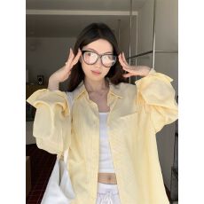 批发复古港风条纹慵懒风polo领<b class='q'>衬衫</b>Aa<b class='q'>男</b>女春秋季<b class='q'>长袖</b>休闲垂感<b class='q'>衬衣</b>开衫