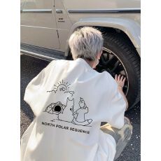 批发260克纯棉--230克纯棉夏季宽松设计感小众<b class='q'>街头</b>纯棉短袖T恤潮