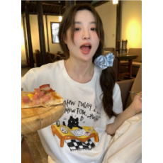 批发260克纯棉--230克纯棉夏季宽松设计感小众<b class='q'>街头</b>纯棉短袖T恤潮