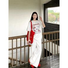 批发260克纯棉--230克纯棉夏季宽松设计感小众<b class='q'>街头</b>纯棉短袖T恤潮