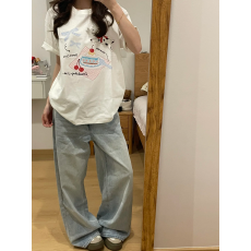 批发260克纯棉--230克纯棉夏季宽松设计感小众<b class='q'>街头</b>纯棉短袖T恤潮