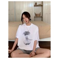 批发260克纯棉--230克纯棉夏季宽松设计感小众<b class='q'>街头</b>纯棉短袖T恤潮