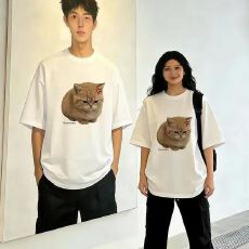 批发260克纯棉--230克纯棉夏季宽松设计感小众<b class='q'>街头</b>纯棉短袖T恤潮