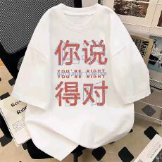 批发260克纯棉--230克纯棉夏季宽松设计感小众<b class='q'>街头</b>纯棉短袖T恤潮
