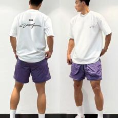 批发260克纯棉--230克纯棉夏季宽松设计感小众<b class='q'>街头</b>纯棉短袖T恤潮