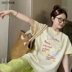 批发260克纯棉--230克纯棉夏季宽松设计感小众<b class='q'>街头</b>纯棉短袖T恤潮