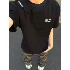 批发260克纯棉--230克纯棉夏季宽松设计感小众街头纯棉短袖T恤潮