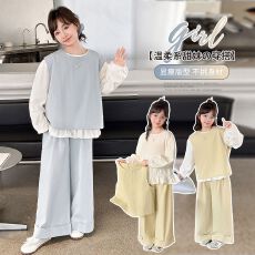 批发女童2025春秋新款甜美时尚花边<b class='q'>马甲</b>三件套女孩中大<b class='q'>儿童</b>阔腿裤套装