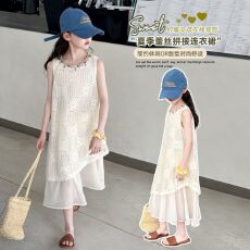 批发<b class='q'>女童</b>连<b class='q'>衣裙</b>夏季夏装2025新款洋气波西米亚中长款中大童女孩背心裙