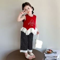 批发女童<b class='q'>套装</b><b class='q'>夏</b>季2025新款儿童洋气<b class='q'>夏</b>装<b class='q'>宝宝</b>韩版背心无袖休闲两件套