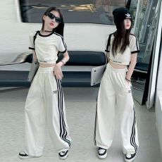 批发女童套装夏款2025新款洋气女孩韩版短袖夏季<b class='q'>运动</b>服两件套
