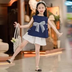 批发女童套装夏季薄款中大童女孩2025新款洋气儿童夏装<b class='q'>韩版</b>时髦两件套