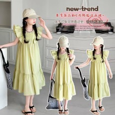 批发女童<b class='q'>夏</b>季连衣裙洋气新款<b class='q'>夏</b>装薄款公主风女孩穿搭时尚小清新连衣裙