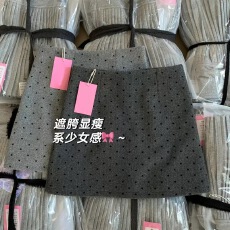 批发今年流行爆款推荐爱心波点毛呢半身裙女小个子a字包臀<b class='q'>百搭</b>短裙子