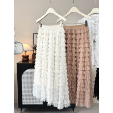 批发蓬蓬波点网纱裙蛋糕裙2026春夏高腰显瘦度假<b class='q'>半身</b>裙中长裙超仙纱裙