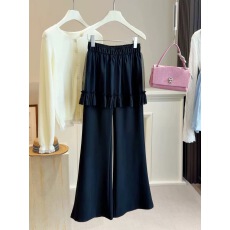 批发高腰弹力网纱屁帘西装微喇裤<b class='q'>女</b>春季新款2026垂感显瘦百搭喇叭长裤