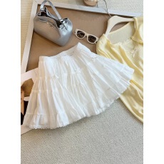 批发甜美蕾丝花边蝴蝶结蛋糕裙女2026夏季新款A字显瘦半身裙<b class='q'>蓬蓬</b><b class='q'>短裙</b>