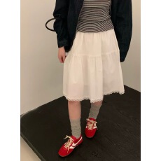 批发韩版ins蕾丝花边白色<b class='q'>半身裙</b>女2026春夏季新款半裙a字短裙显瘦伞裙