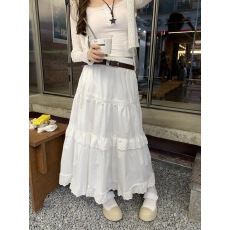 批发甜酷双修 重工镂空花边蛋糕裙女夏季白色长裙<b class='q'>半身裙</b>子