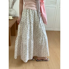 批发2026年夏季新款<b class='q'>高腰</b>显瘦百搭碎花裙女大摆伞裙中长款<b class='q'>半身裙</b>