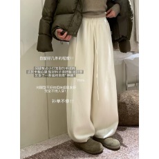 批发韩系百搭奶奶裤简约针织休闲裤女冬季2025加厚保暖直筒<b class='q'>裤子</b>潮