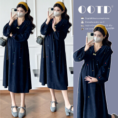 批发实拍~~2026年春季韩版宽松休闲小爱心甜美孕妈连衣裙