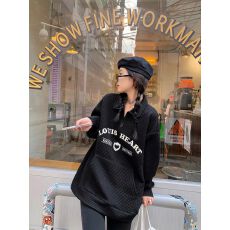 批发华夫格Polo翻领卫衣女套头宽松别致ins复古<b class='q'>情侣装</b>秋薄款长袖卫衣