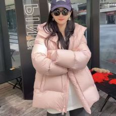 批发官图# 收腰泡芙2025新款保暖服女轻盈韩系连帽抽绳收腰外套潮