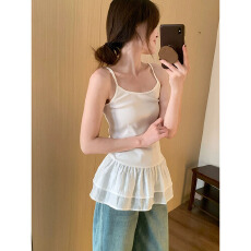 批发<b class='q'>莫代尔</b>随心裁260g 纯欲轻芭蕾花边下摆<b class='q'>吊带</b><b class='q'>背心</b>女2025夏季新款