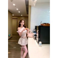 批发2026新款韩系夏季少女感穿搭甜美温柔俏皮蝴蝶结<b class='q'>一字肩</b>T恤