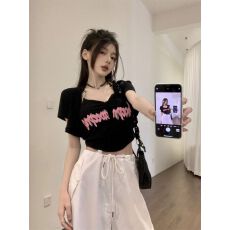 批发甜辣妹挂脖吊带背心女<b class='q'>套装</b>不规则内搭性感短款上衣两件套