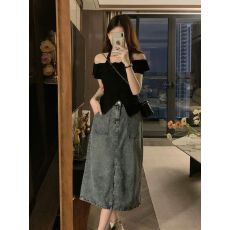 批发随心裁撞色圆领飘带假两件短袖<b class='q'>上衣</b>夏韩版气质正肩<b class='q'>打底</b>衫