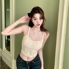 批发带胸垫 <b class='q'>蕾丝</b>吊带背心女春秋冬内搭免穿<b class='q'>文胸</b>一体打底美背内衣