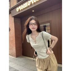 特价 40支1*1精棉 夏季新款设计辣妹短袖T恤显瘦修身红色上衣