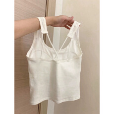 批发白色小吊带女夏内搭带胸垫<b class='q'>文胸</b>内衣一体显瘦打底美背外穿背心上衣