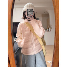 批发休闲风浅粉色短款羽绒服2026年新款