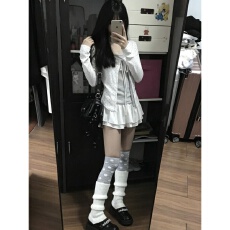 少女风白色波点长袖T恤 2026年新款