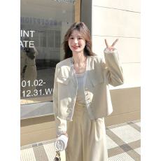 批发盐甜系穿搭<b class='q'>蕾丝</b>拼接小香风<b class='q'>西装</b>套装女秋新款休闲显瘦阔腿裤两件套