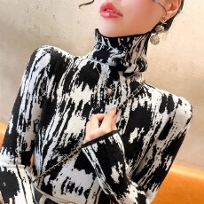 批发高领毛衣秋冬女款2024<b class='q'>新款</b>修身上衣显瘦堆堆领打底衫内搭洋气女装