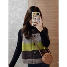 批发韩版撞色条纹针织马甲长袖叠穿背心小众设计2025冬季<b class='q'>新款</b>时尚百搭