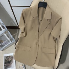 批发特大码300斤薄款夏季短袖胖MM宽松职业装时尚小西服<b class='q'>西装外套</b>女ins