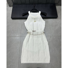 批发25年秋季新款土星配腰带针织无袖套头背心<b class='q'>连衣裙</b>内搭外穿百搭裙子