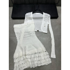 批发韩系温柔甜美风镂空针织吊带<b class='q'>连衣裙</b>独特绝美漂亮收腰a字短裙25秋