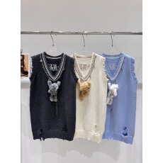 批发2025秋冬新款复古慵懒风V领宽松无袖显瘦中长款<b class='q'>连衣裙</b>