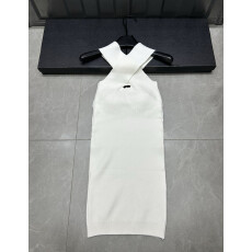 批发2025早秋新款针织交叉外穿辣妹穿搭巨好看的挂脖无袖<b class='q'>连衣裙</b>