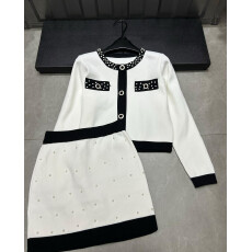 批发法式小香风撞色<b class='q'>外套女</b>秋季高级感时尚套装名媛风气质<b class='q'>短</b>裙两件套