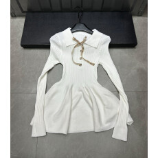 批发2025秋冬新款学院polo领蝴蝶结修身针织花苞上衣小个子<b class='q'>连衣裙</b>