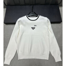 批发2025秋冬新款三角标字母刺绣圆领针织衫<b class='q'>女休闲</b>百搭毛衣上衣